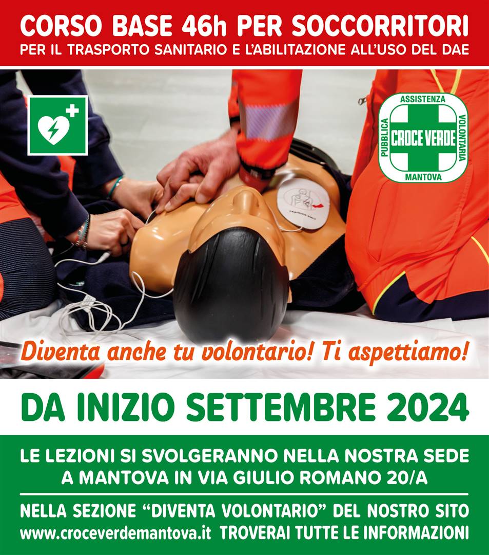 NUOVO CORSO PER VOLONTARI - PARTENZA SETTEMBRE 2024